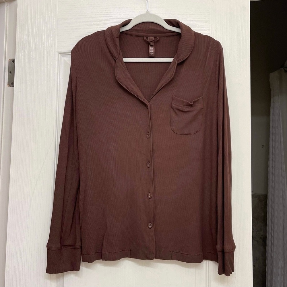 Skims Ribbed Pajama Top